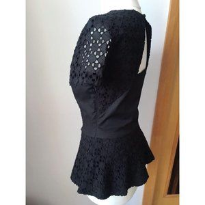 DKNY Peplum Eyelet Top with Cutout back Size 2